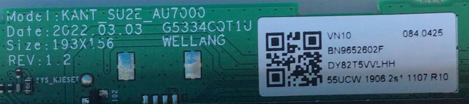 MAIN PARA SMART TV SAMSUNG 4K / NUMERO DE PARTE BN96-52602F / KANT_SU2E_AU7000 / BN9652602F / 52602F / D82T5VVLHH / PANEL CY-BT050HGCVJH / DISPLAY PT500GS02-1 / MODELO UN50TU700DFXZA XH16 - Imagen 2